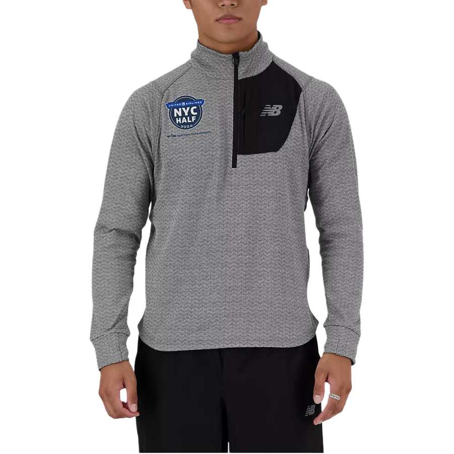 New Balance New Balance T Shirts Men's Gray Stand Collar Moderate