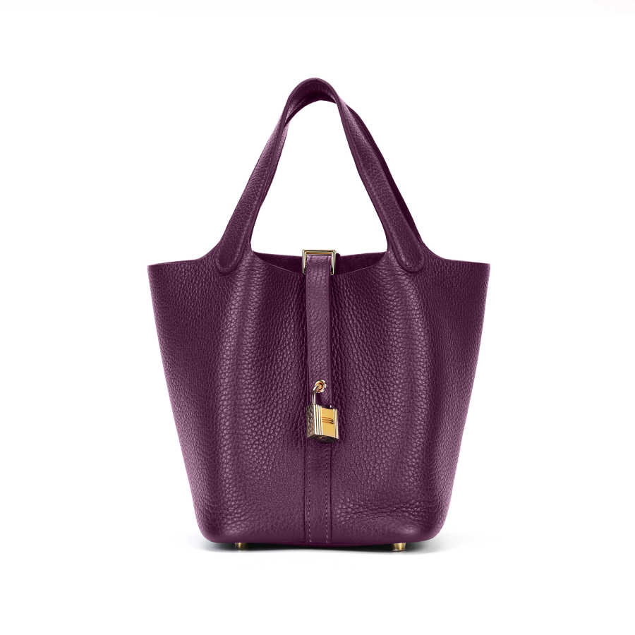 HERMES Picotin Lock Maurice Bullock Leather Basket Bag, Bucket Bag, Handbag 22 Women's P9 Anemone Sea Anemone Purple