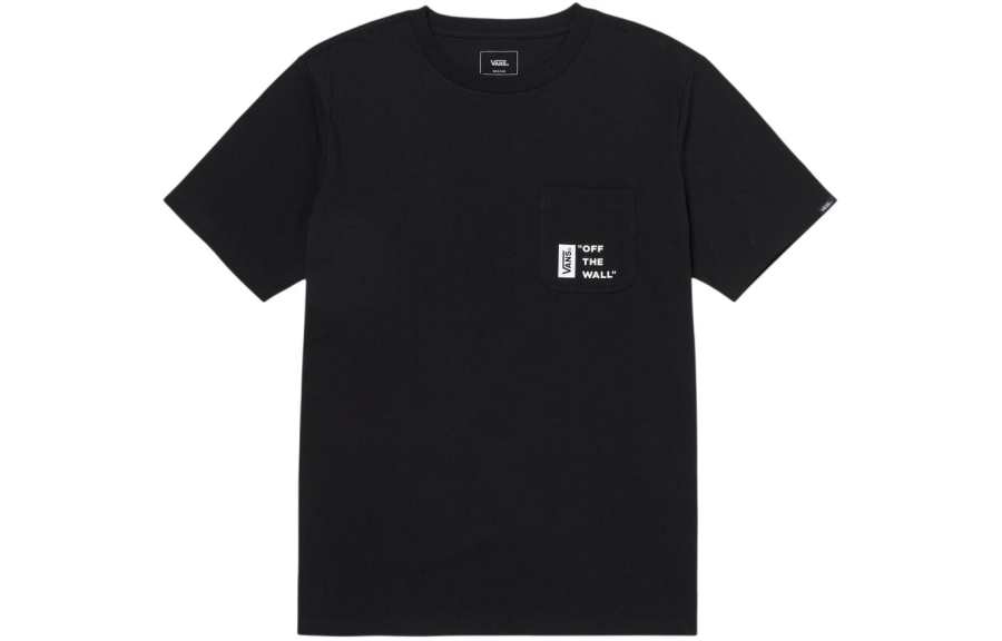 Vans T Shirts Men's Black Crew Neck Moderate Straight Fit