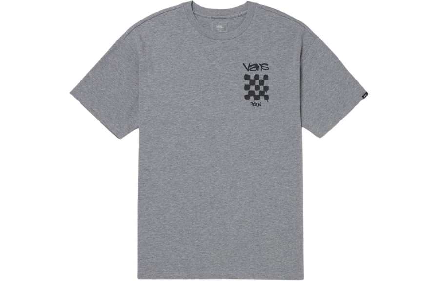 Vans T Shirts Men's Gray Crew Neck Moderate Straight Fit