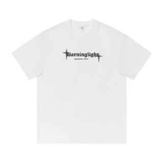 WARNING LIGHT T Shirts Unisex Crew Neck Moderate Heavyweight
