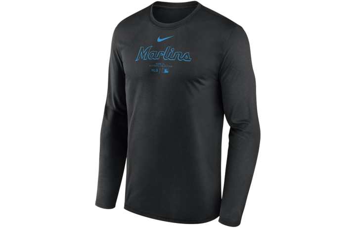 Nike Nike Miami Marlins Authentic Collection Practice Men's Nike Dri-FIT Mlb Long-Sleeve T-Shirt