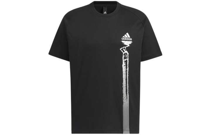 Adidas Adidas T Shirts Men's Black Crew Neck Moderate Straight Fit