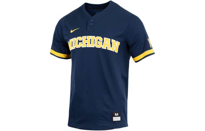 Nike Nike Men's 2 Button Baseball Jersey T Shirt Men's University Marine Blue