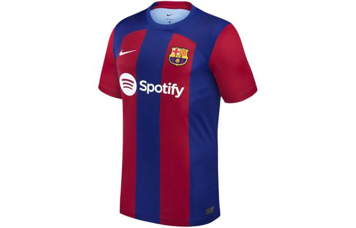 Nike Nike Ronald Araujo Barcelona 2023/24 Stadium Home T Shirt Men's Blue Red