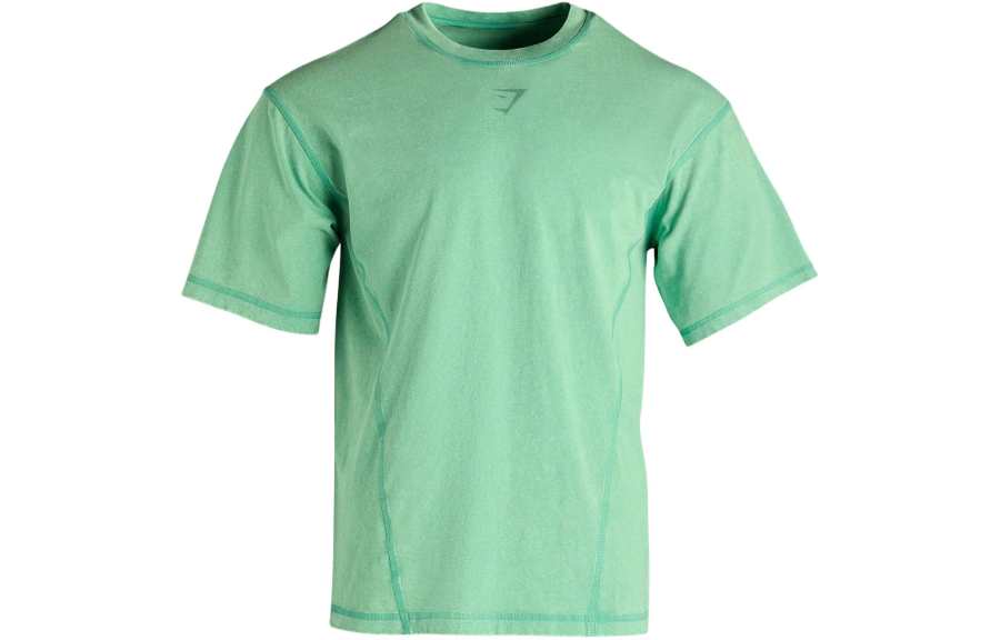 GYMSHARK HERITAGE WASHED T SHIRT T Shirt Men's Lake Green