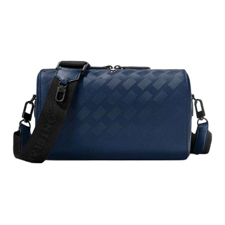 MONTBLANC Cow Leather Mailbox Bag, Shoulder Bag, Crossbody Bag Men's Ink Blue