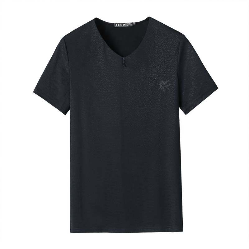 JEEP SPIRIT T Shirts Men's V Neck Moderate Straight Fit