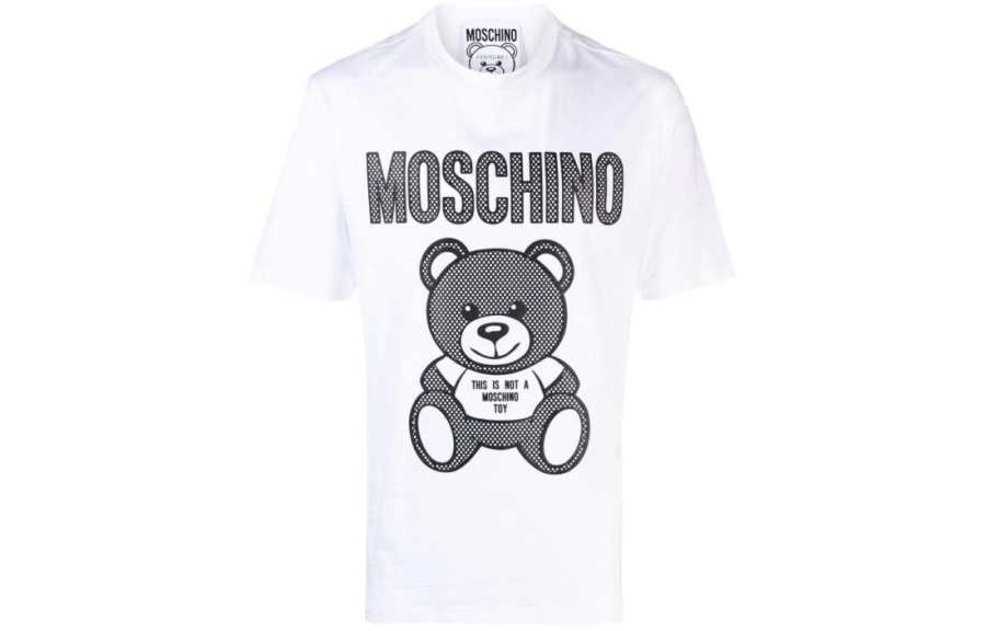 MOSCHINO Teddy Bear Print Cotton T shirt