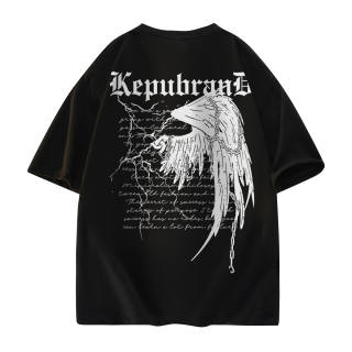 Kepu T Shirts Unisex Crew Neck Moderate Heavyweight