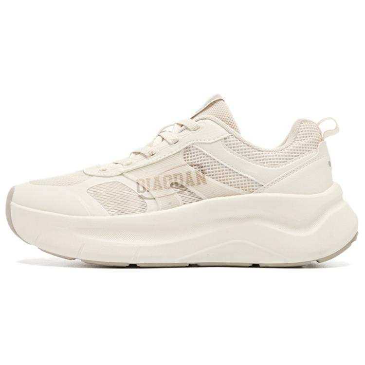 QIAODAN Abrasion Resistant Rebound Low top Casual Shoes Women's Antique Porcelain White