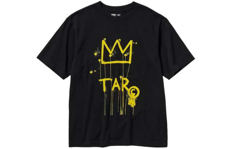 UNIQLO X Jean Michel Basquiat Collaboration T Shirts Unisex Black Crew Neck Moderate Straight Fit