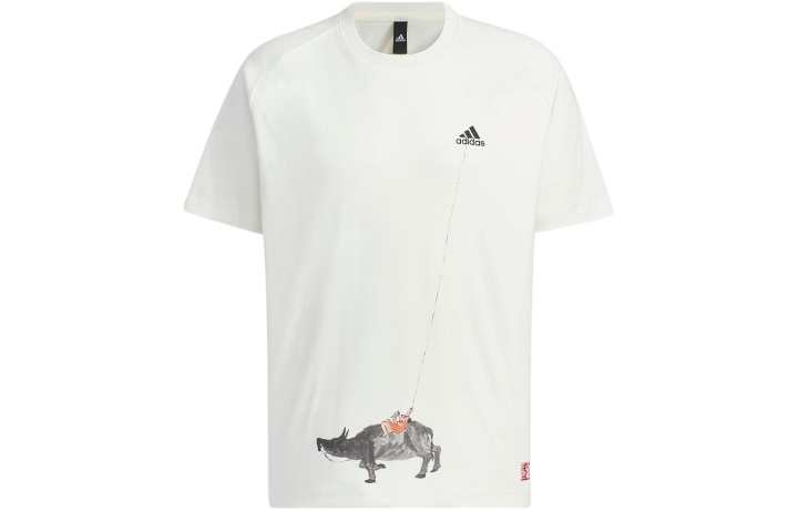Adidas Adidas T Shirts Men's White Crew Neck Moderate