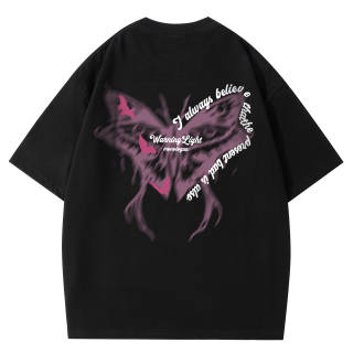 WARNING LIGHT T Shirts Unisex Crew Neck Moderate Heavyweight