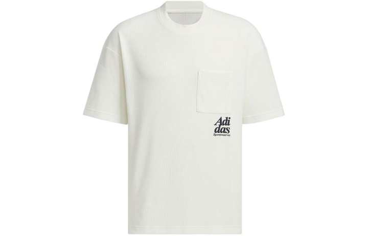 Adidas Adidas T Shirts Men's White Crew Neck Moderate Straight Fit
