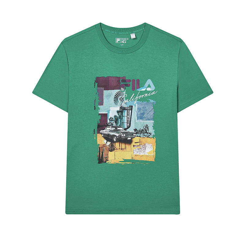 FILA SS24 T Shirt Men's Wan Zhong Green