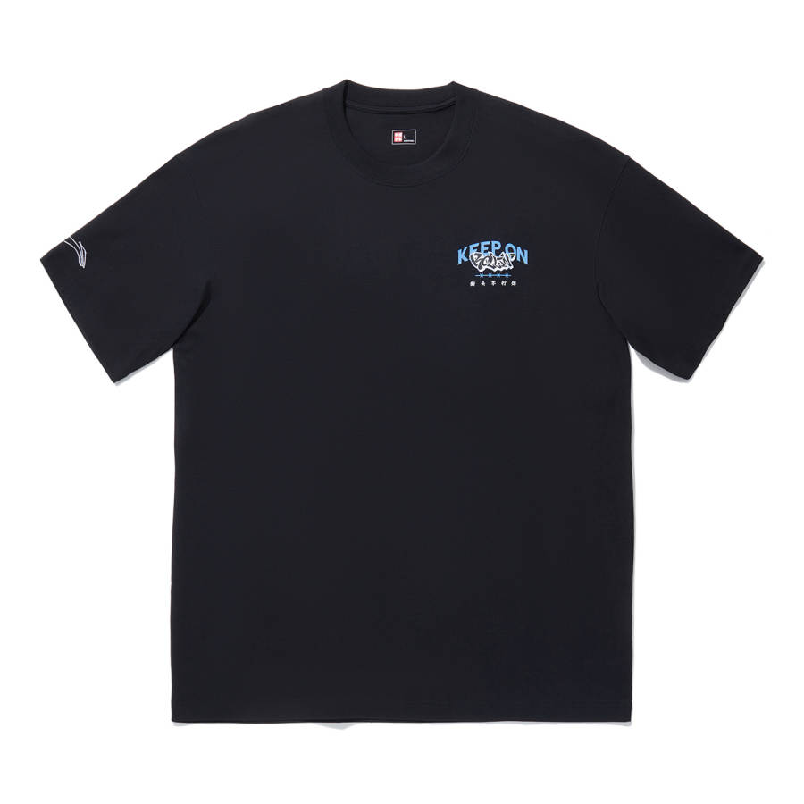 Li-Ning Li Ning T Shirts Men's Black Crew Neck Moderate