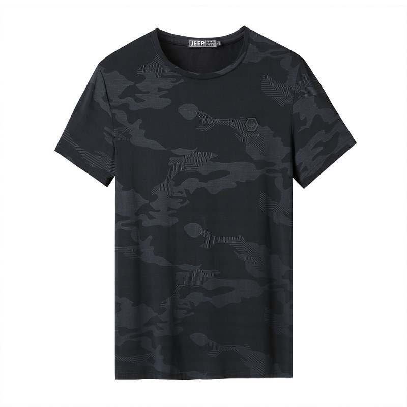 JEEP SPIRIT T Shirts Men's Crew Neck Moderate Straight Fit