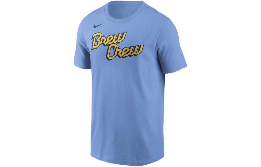 Nike Nike T Shirts Men's Sky Blue Crew Neck Moderate Straight Fit