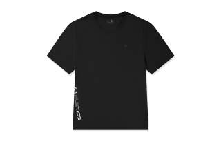 QIAODAN T Shirts Men's Black Crew Neck Thin Straight Fit