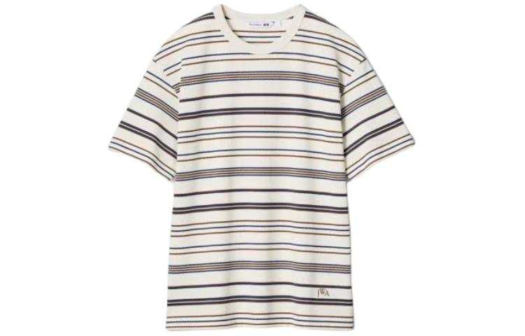 UNIQLO X JW Anderson Uniqlo Jw Anderson Co Branded Series T Shirts Men's Beige Crew Neck Moderate Straight Fit