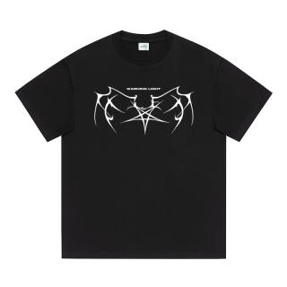 WARNING LIGHT T Shirts Unisex Crew Neck Moderate Heavyweight