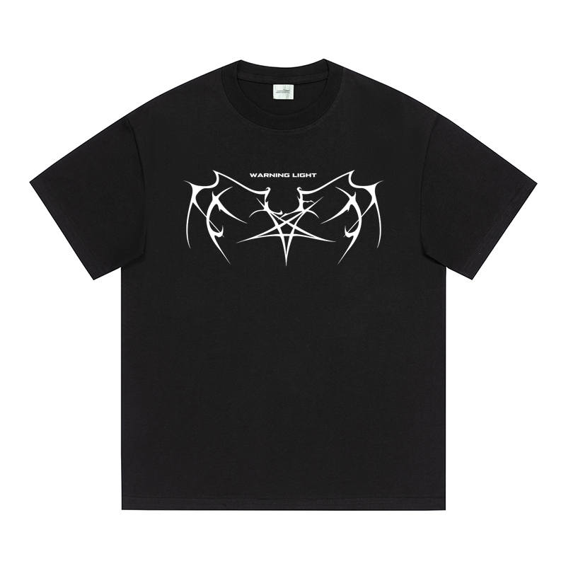 WARNING LIGHT T Shirts Unisex Crew Neck Moderate Heavyweight