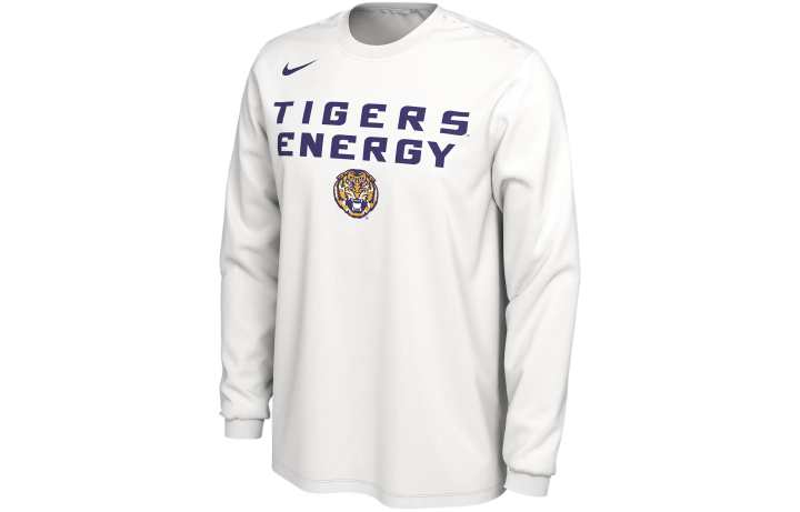 Nike Nike LSU T Shirts Men's White Crew Neck Moderate Straight Fit