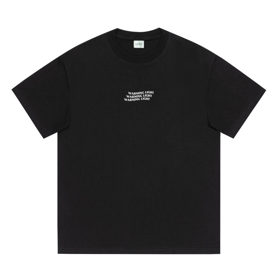 WARNING LIGHT T Shirts Unisex Crew Neck Moderate Heavyweight