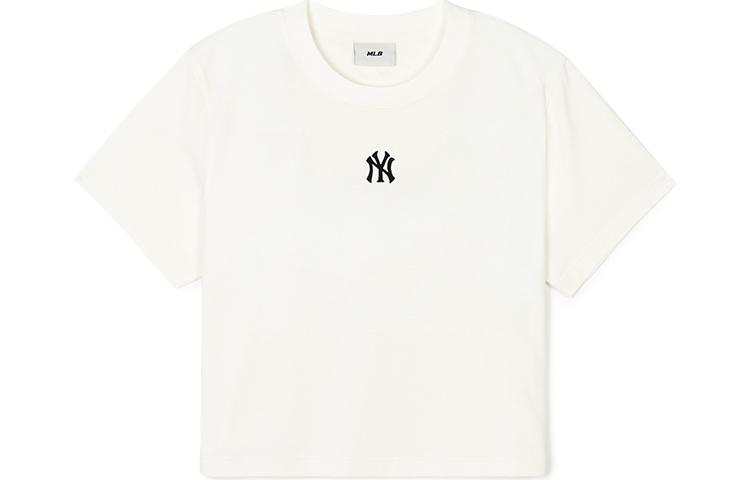 MLB New York Yankees T Shirts Unisex Ivory Crew Neck Moderate Straight Fit