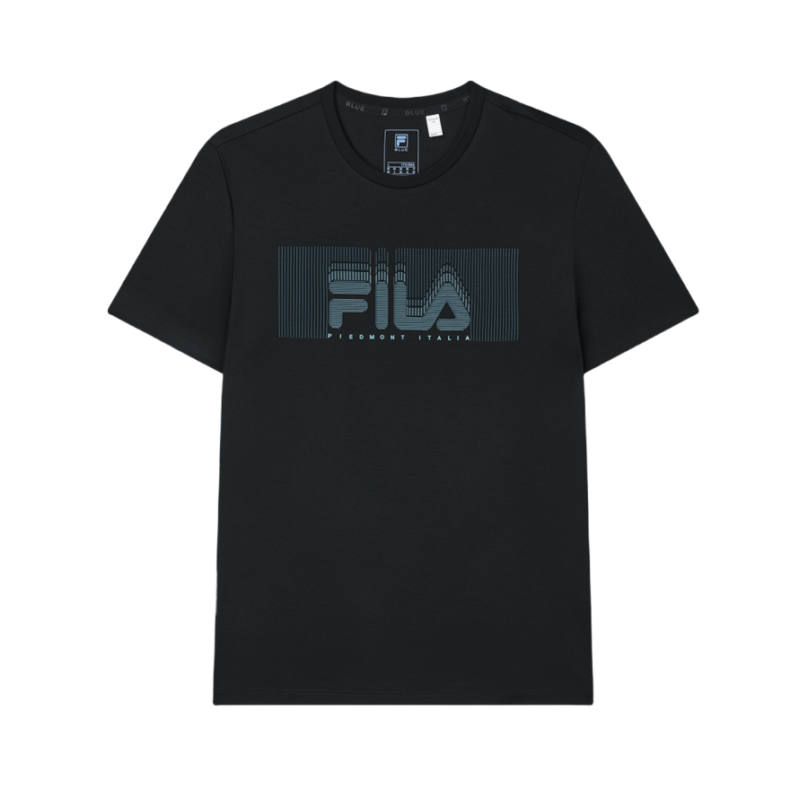 FILA T Shirts Men's Black Crew Neck Moderate Straight Fit