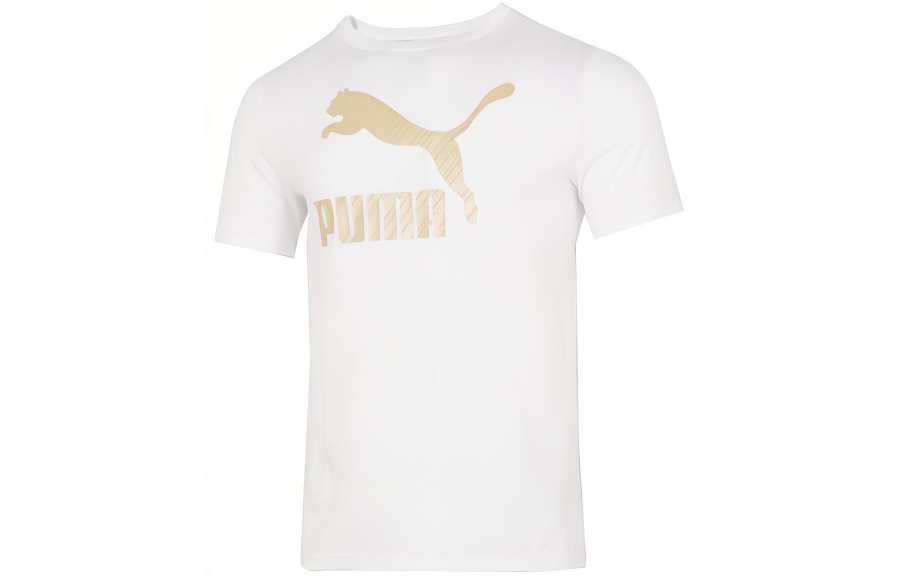 PUMA PUMA T Shirts Unisex White Crew Neck Moderate