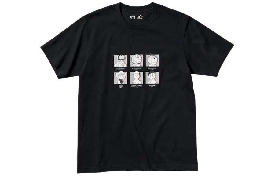 UNIQLO T Shirts Unisex 09 Black Crew Neck Moderate
