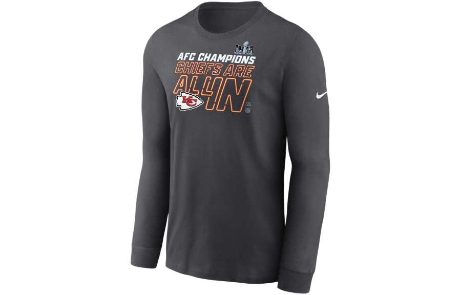 Nike Nike Kansas City Chiefs 2023 AFC Champions Trophy Collection T Shirt Men's Anthracite