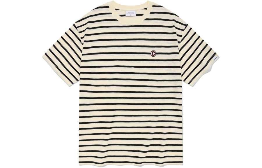 COVERNAT T Shirts Unisex Cream Crew Neck Moderate Straight Fit