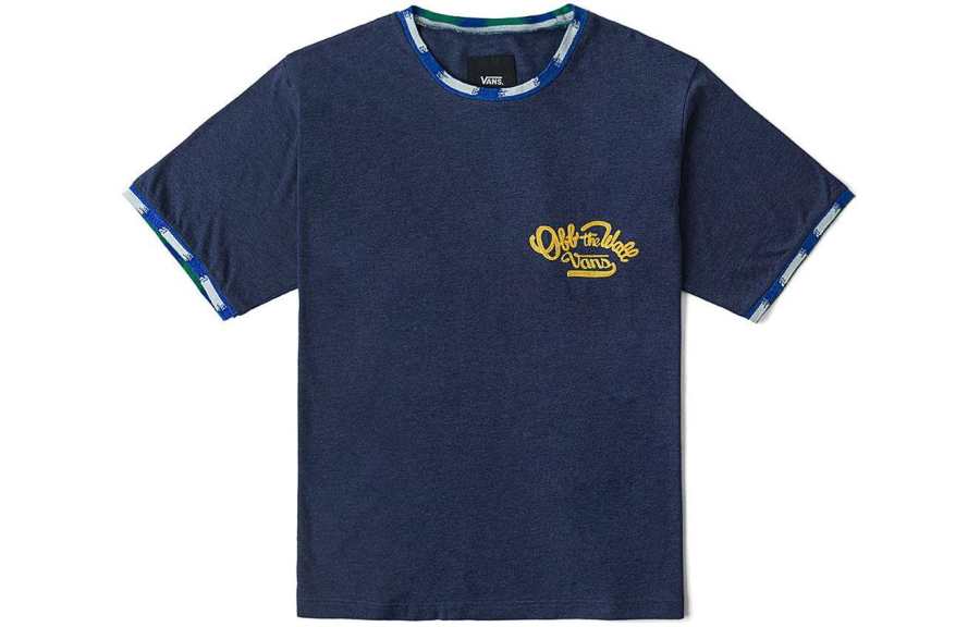 Vans Vans T Shirts Unisex Dark Blue Crew Neck Moderate