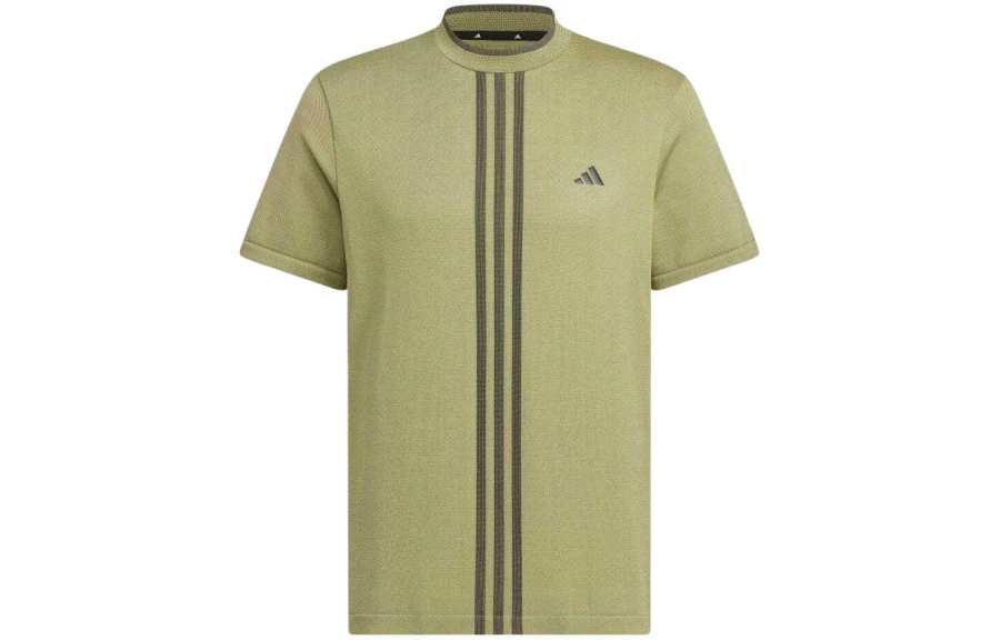 Adidas Adidas T Shirts Men's Green Crew Neck Moderate Straight Fit