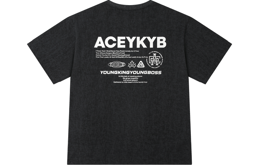 YK&YB T Shirts Unisex Crew Neck Thin Straight Fit