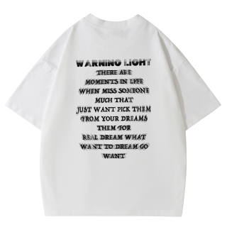 WARNING LIGHT T Shirts Unisex Crew Neck Moderate Straight Fit