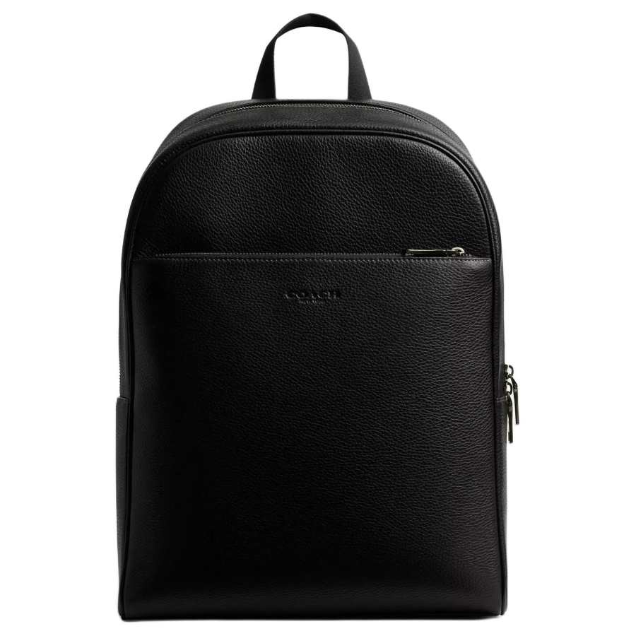 COACH COACH Litchi Grain Leather Backpack Men's Black