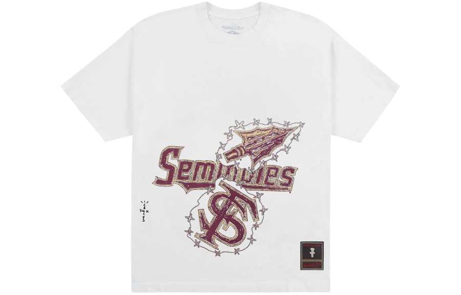 Travis Scott X Mitchell & Ness Florida State Seminoles Hand Drawn T Shirt
