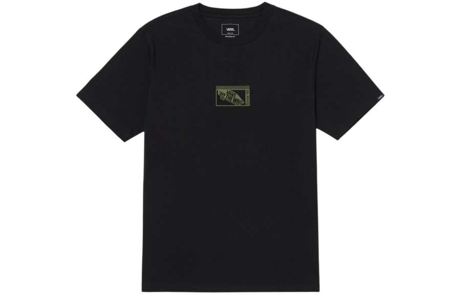 Vans T Shirts Men's Black Crew Neck Moderate Straight Fit