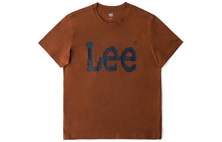 Lee T Shirts Men's Brown Crew Neck Moderate Straight Fit