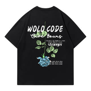 WOLF CODE T Shirts Men's Crew Neck Moderate Straight Fit