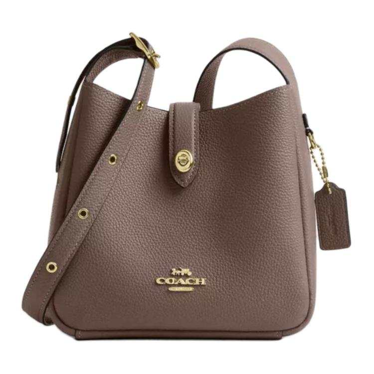 COACH Hadley Leather Shoulder Bag, Crossbody Bag Small Women's Umber