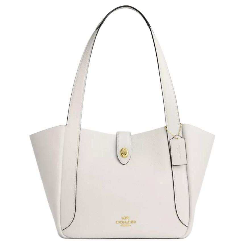 COACH Hadley Leather Tote Bag, Shopping Bag, Shoulder Bag Large Women's Ecru