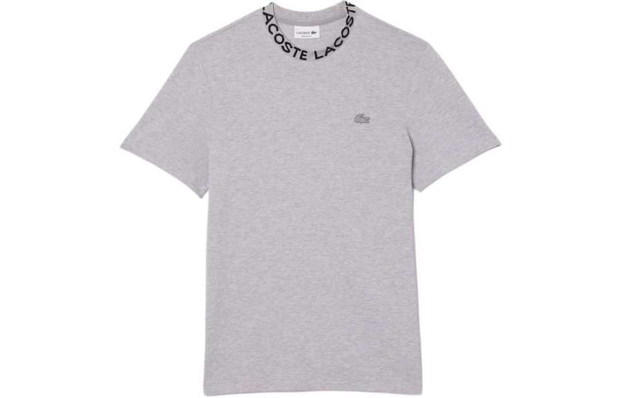 LACOSTE T Shirt Men's Gray Travertine