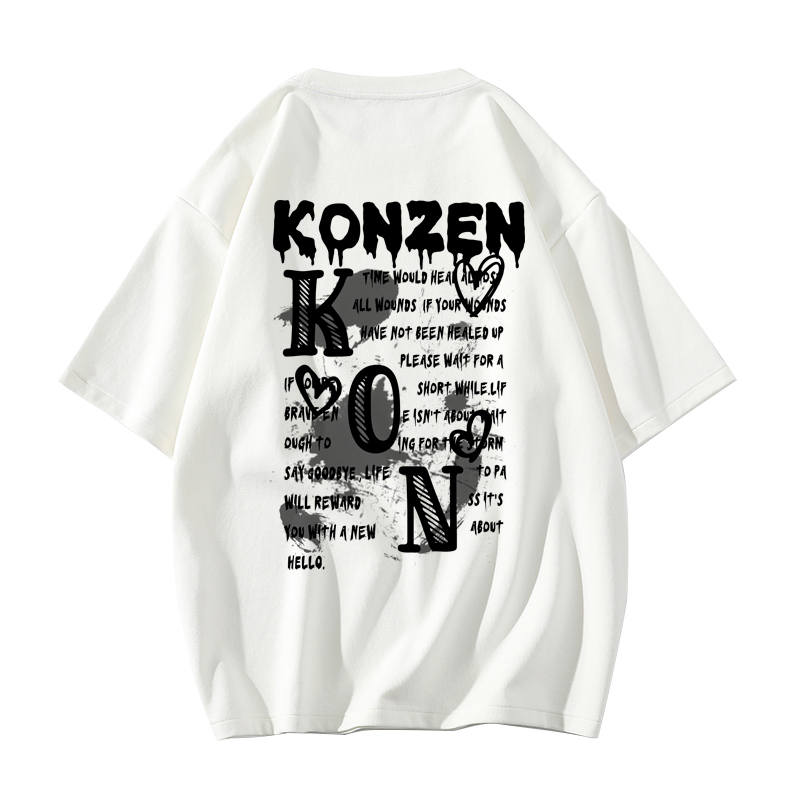 KONZEN· T Shirts Unisex Crew Neck Moderate Straight Fit