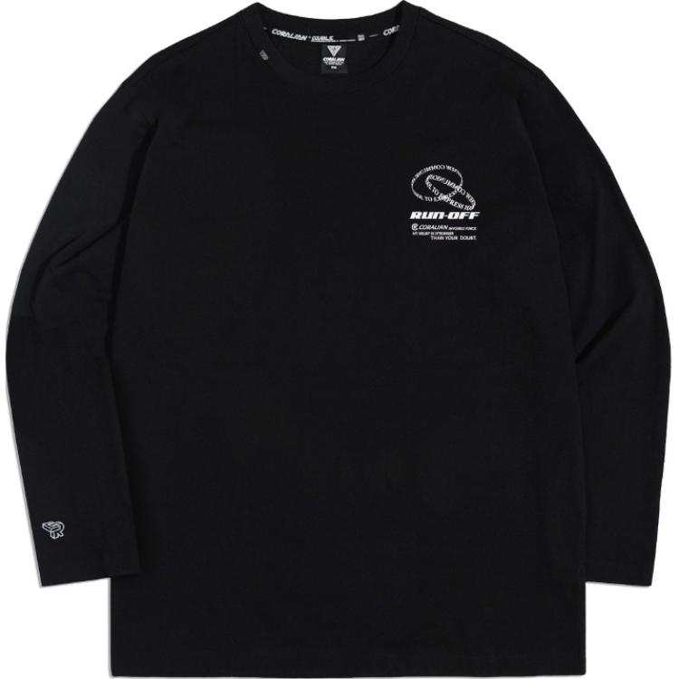 CORALIAN T Shirts Unisex Black Crew Neck Moderate