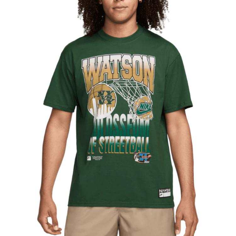 Nike Nike T Shirts Men's Green Crew Neck Moderate Straight Fit